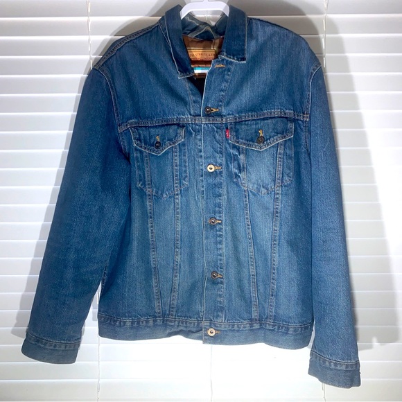 Vintage Flannel Lined Levi’s Jean Jacket Size XL - Picture 1 of 10